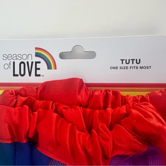 Rainbow Pride Adult Tutu One Size Fits Most New With Tags glasses & face tattoo - Picture 5 of 5